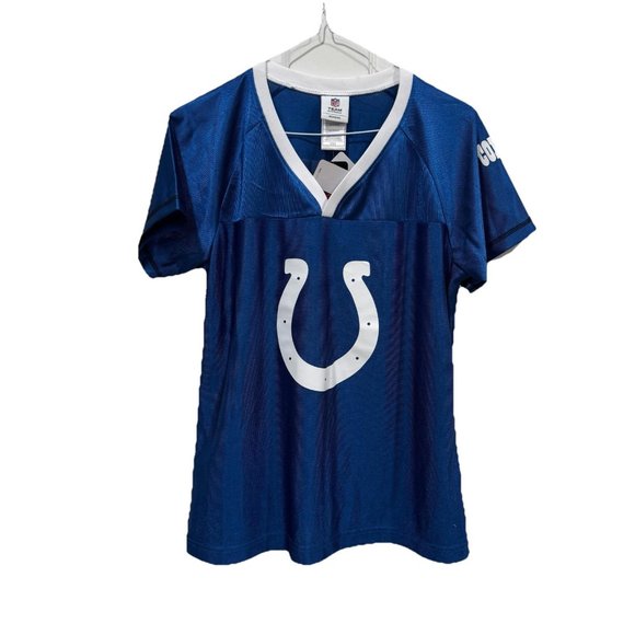 Indianapolis Colt Peyton Manning #18 NFL Team Apparel‎ Women's Large Blue Jersey - Picture 1 of 8
